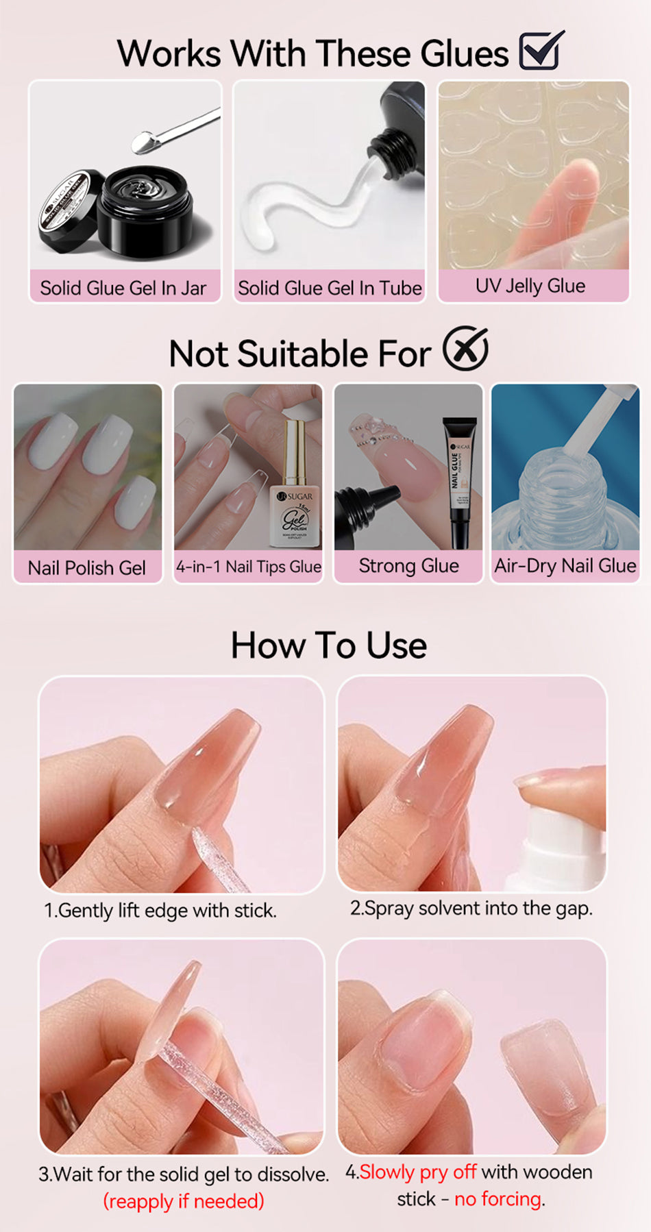 Professional False Nail Tips Removing
