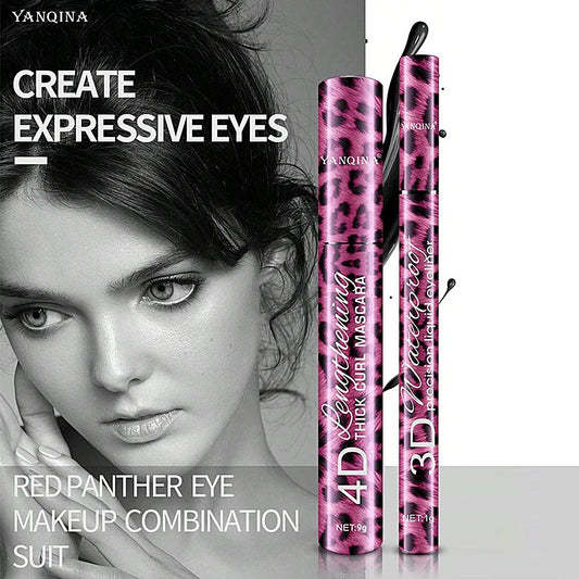 Liquid Eyeliner Pencil 4D Waterproof Mascara Set
