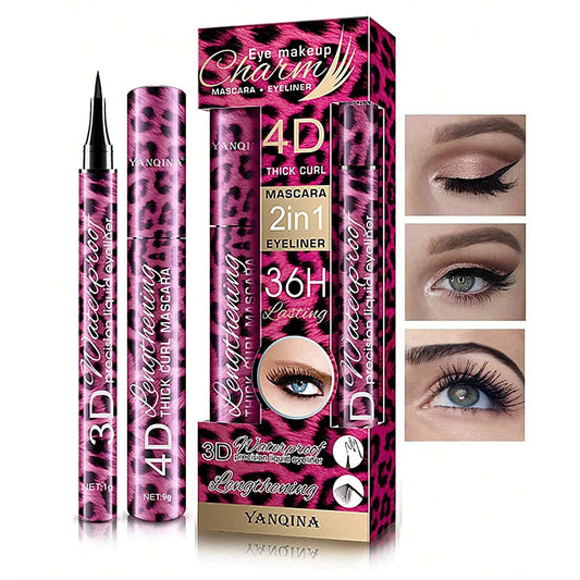 Liquid Eyeliner Pencil 4D Waterproof Mascara Set