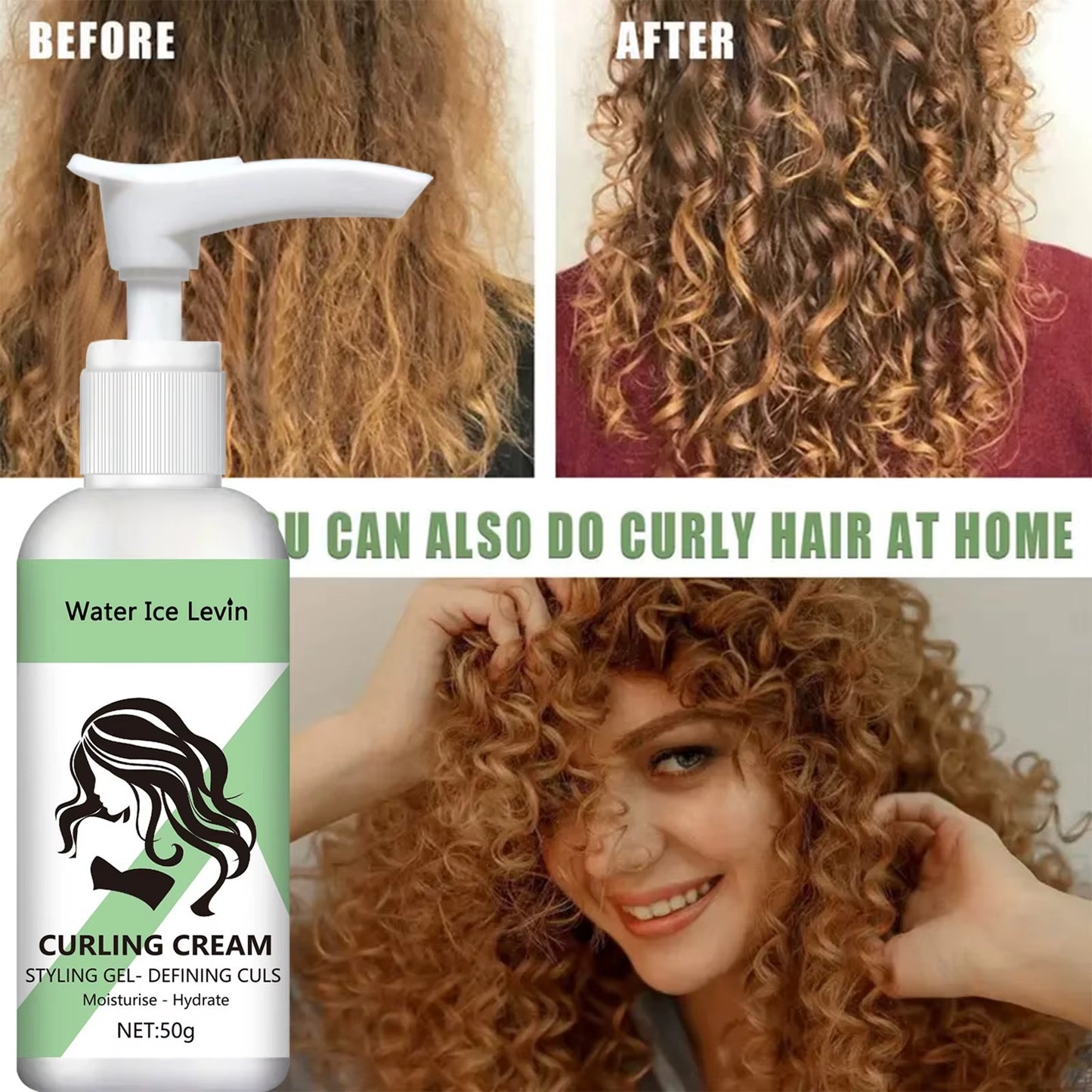 Cream Curly Hair Enhances the Elasticity and Shine