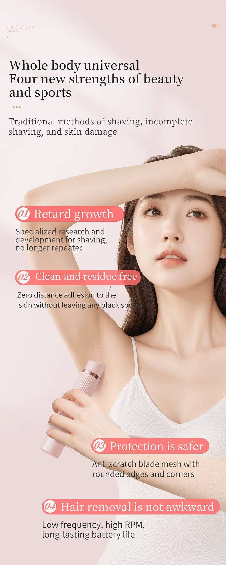 Women’s Shaver & Bikini Trimmer – Facial Hair, Upper Lip, and Mustache Removal